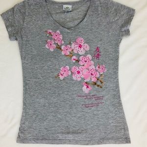 Smithsonian inst. Cherry Blossom Grey Tee. GUC